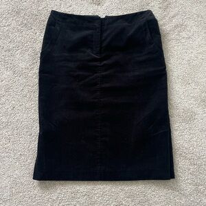 Mango MNG Mid-Rise Black Pencil Skirt, Knee Length with Two Pockets, Size 4